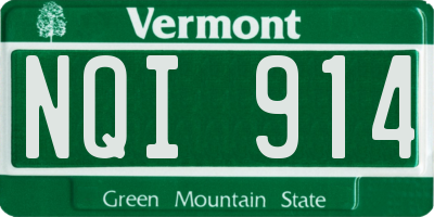 VT license plate NQI914