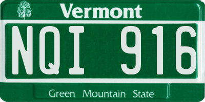 VT license plate NQI916