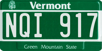 VT license plate NQI917