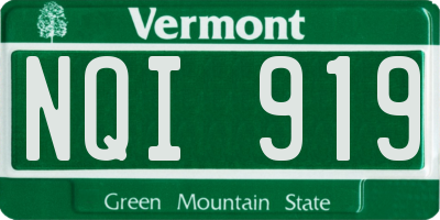 VT license plate NQI919