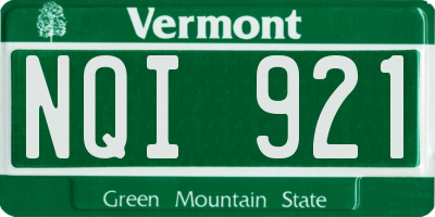 VT license plate NQI921