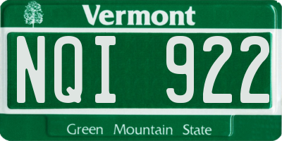 VT license plate NQI922