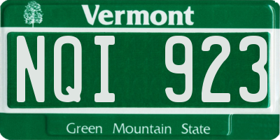 VT license plate NQI923