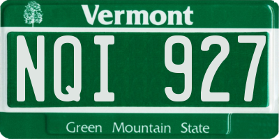 VT license plate NQI927