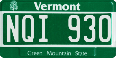 VT license plate NQI930