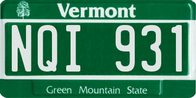 VT license plate NQI931