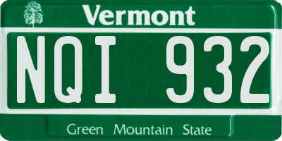 VT license plate NQI932