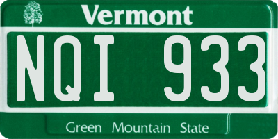 VT license plate NQI933