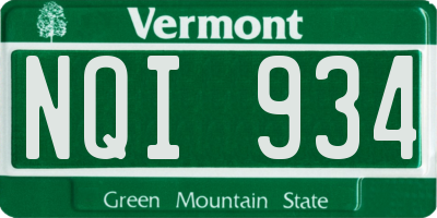 VT license plate NQI934