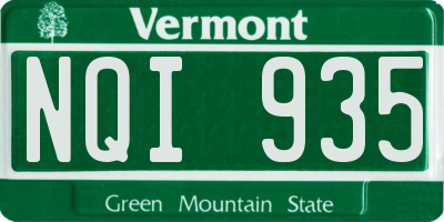 VT license plate NQI935