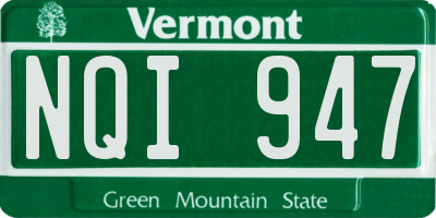 VT license plate NQI947