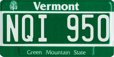 VT license plate NQI950