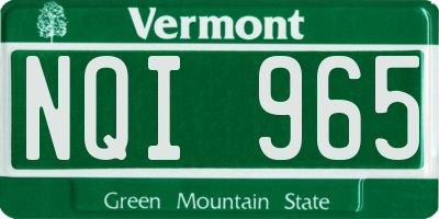 VT license plate NQI965