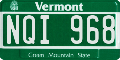 VT license plate NQI968