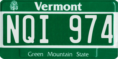 VT license plate NQI974
