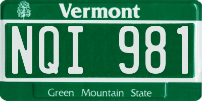 VT license plate NQI981