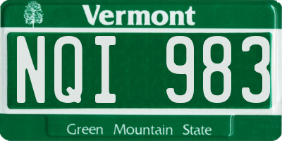 VT license plate NQI983