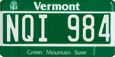 VT license plate NQI984