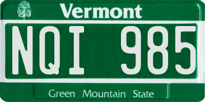 VT license plate NQI985