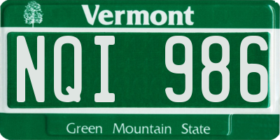 VT license plate NQI986