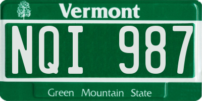 VT license plate NQI987