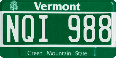 VT license plate NQI988