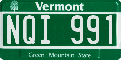 VT license plate NQI991