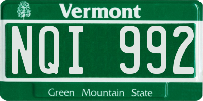 VT license plate NQI992