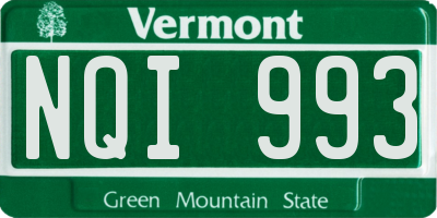VT license plate NQI993