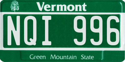 VT license plate NQI996