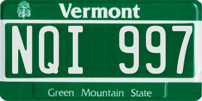 VT license plate NQI997