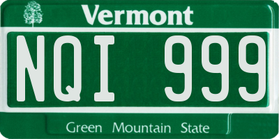 VT license plate NQI999