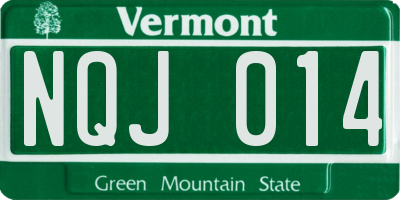 VT license plate NQJ014