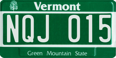 VT license plate NQJ015
