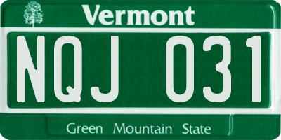 VT license plate NQJ031