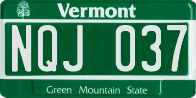 VT license plate NQJ037