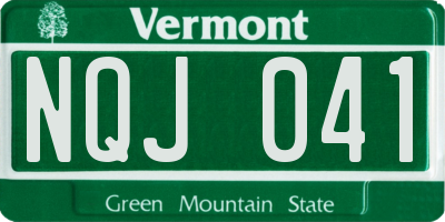 VT license plate NQJ041