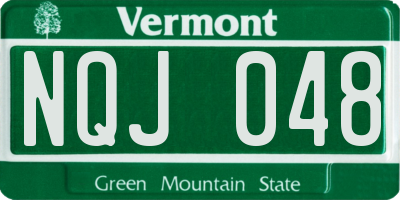 VT license plate NQJ048