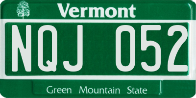 VT license plate NQJ052