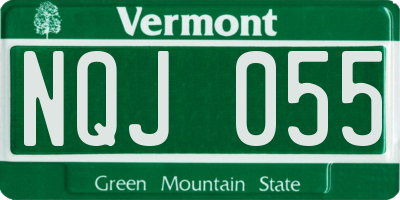 VT license plate NQJ055