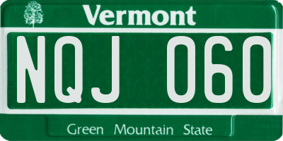 VT license plate NQJ060