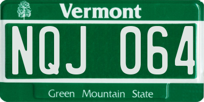VT license plate NQJ064