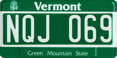 VT license plate NQJ069