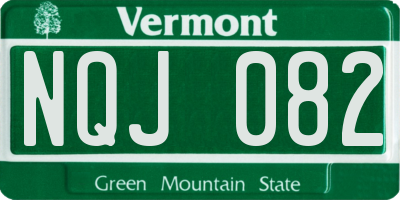 VT license plate NQJ082