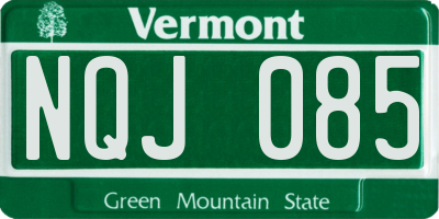 VT license plate NQJ085