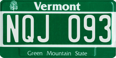 VT license plate NQJ093