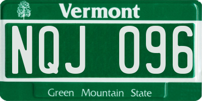 VT license plate NQJ096