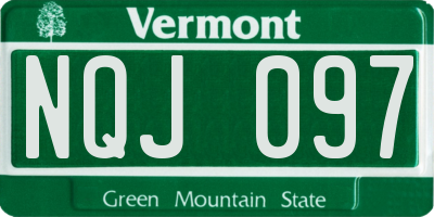 VT license plate NQJ097