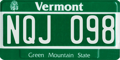 VT license plate NQJ098