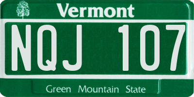 VT license plate NQJ107